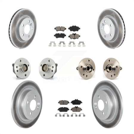 Front Rear Hub Bearings Assembly Coated Disc Brake Rotors And Ceramic Pads Kit (10Pc) For Mini Cooper With 5 Lug Wheels 280mm Diameter Rotor KBB-120640 by Transit Auto