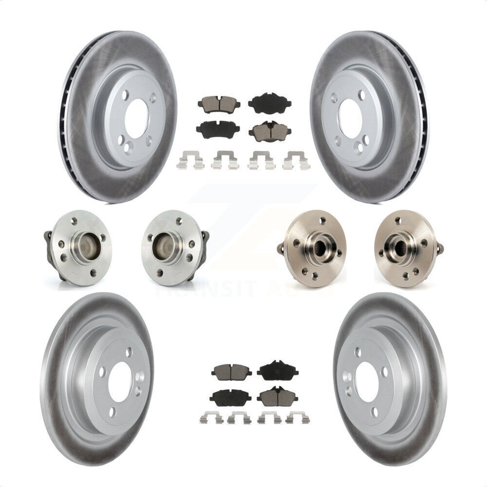 Front Rear Hub Bearings Assembly Coated Disc Brake Rotors And Ceramic Pads Kit (10Pc) For Mini Cooper KBB-120641 by Transit Auto