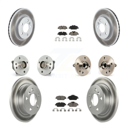 Front Rear Hub Bearing Assembly Coated Disc Brake Rotor And Ceramic Pad Kit (10Pc) For 2015 Mini Cooper Convertible with 2.0L 1.5L With 5 Lug Wheels 280mm Diameter KBB-120644 by Transit Auto