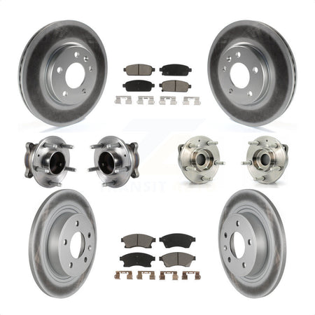 Front Rear Hub Bearings Assembly Coated Disc Brake Rotors And Ceramic Pads Kit (10Pc) For Chevrolet Cruze Buick Verano Volt KBB-120829 by Transit Auto