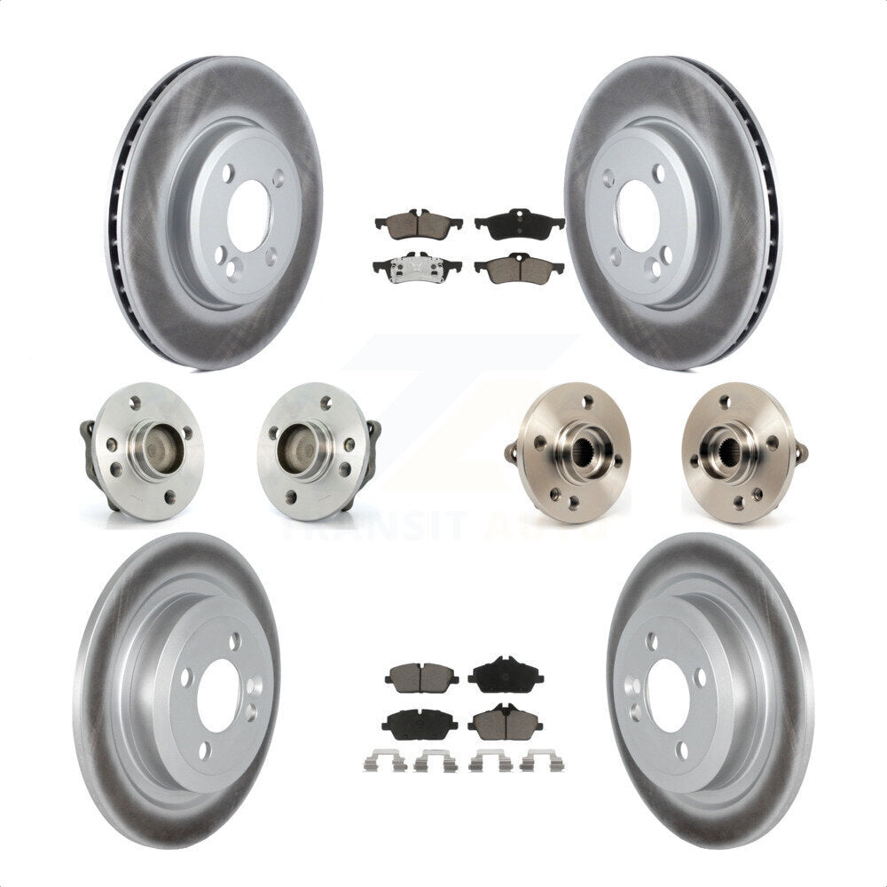 Front Rear Hub Bearings Assembly Coated Disc Brake Rotors And Ceramic Pads Kit (10Pc) For 2007-2008 Mini Cooper Convertible With 280mm Diameter Rotor KBB-120995 by Transit Auto