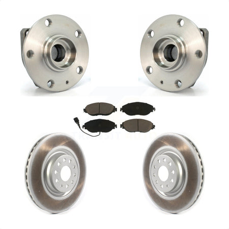 Front Hub Bearing Assembly With Coated Disc Brake Rotors And Ceramic Pads Kit For Volkswagen Golf R Audi S3 KBB-121040 by Transit Auto