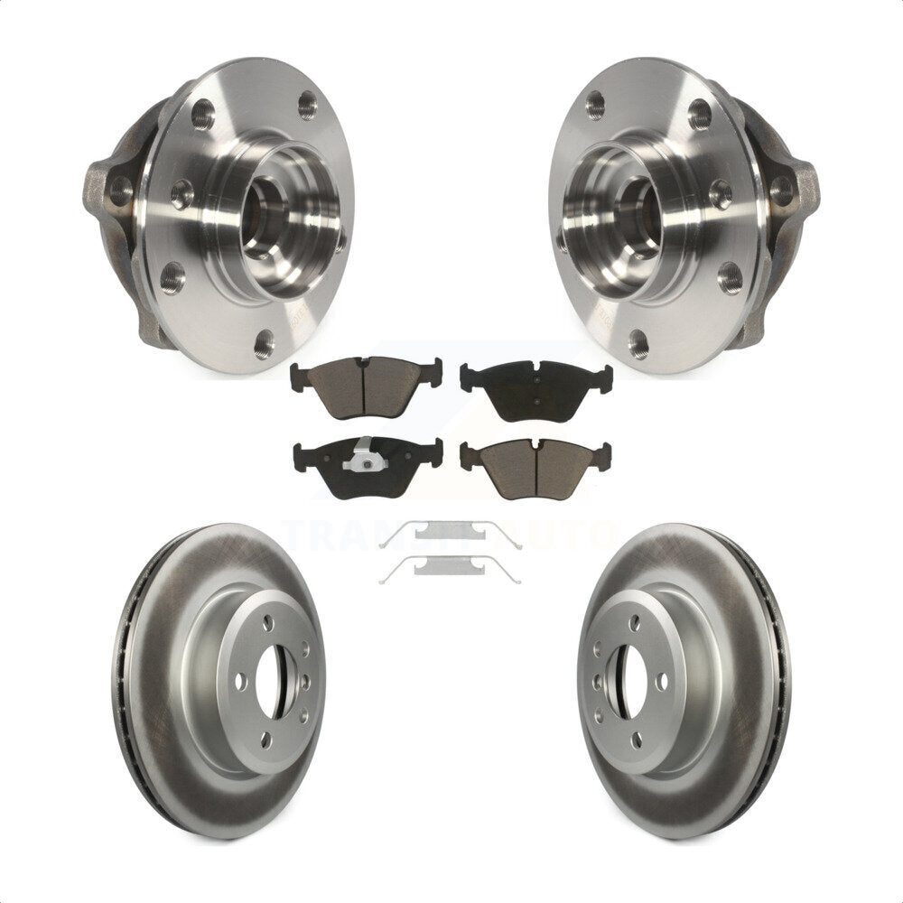 Front Hub Bearing Assembly With Coated Disc Brake Rotors And Ceramic Pads Kit For 2010 BMW X3 KBB-121049 by Transit Auto