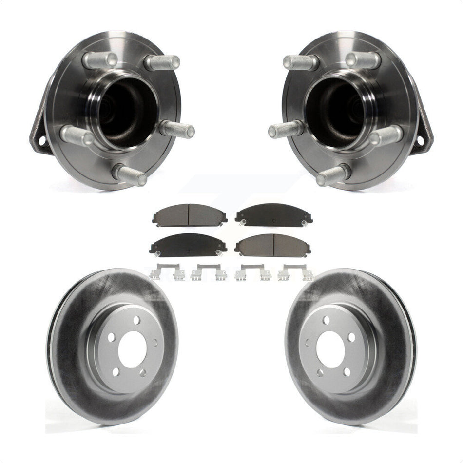 Front Hub Bearing Assembly With Coated Disc Brake Rotors And Ceramic Pads Kit For Dodge Charger Chrysler 300 Challenger KBB-121169 by Transit Auto