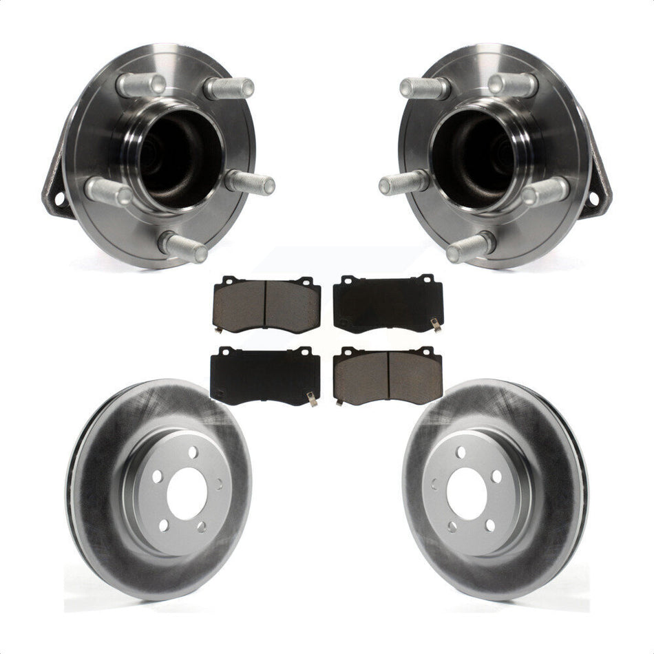 Front Hub Bearing Assembly With Coated Disc Brake Rotors And Ceramic Pads Kit For 2019 Dodge Charger GT with RWD Brembo Brakes KBB-121170 by Transit Auto