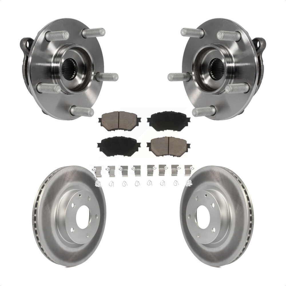 Front Hub Bearing Assembly With Coated Disc Brake Rotors And Ceramic Pads Kit For Mazda 3 Sport Vehicles Manufactured In Mexico 2.5L KBB-121316 by Transit Auto