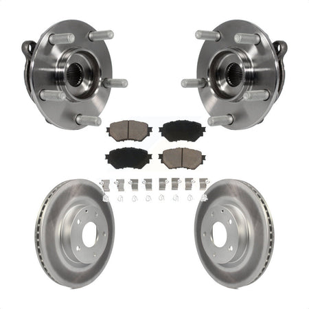 Front Hub Bearing Assembly With Coated Disc Brake Rotors And Ceramic Pads Kit For Mazda 3 Sport Vehicles Manufactured In Mexico 2.5L KBB-121316 by Transit Auto