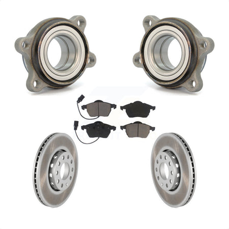 Front Hub Bearing Assembly With Coated Disc Brake Rotors And Ceramic Pads Kit For Audi A4 Quattro A6 288mm Diameter Rotor KBB-121378 by Transit Auto