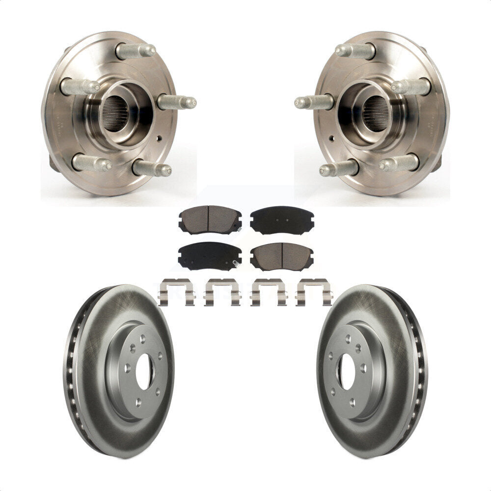 Front Hub Bearing Assembly With Coated Disc Brake Rotors And Ceramic Pads Kit For 2018-2019 Chevrolet Impala KBB-121480 by Transit Auto