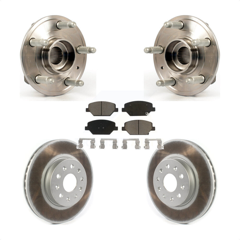 Front Hub Bearing Assembly With Coated Disc Brake Rotors And Ceramic Pads Kit For 2016 Chevrolet Camaro LT with 3.6L 2.0L Without Brembo Calipers KBB-121482 by Transit Auto
