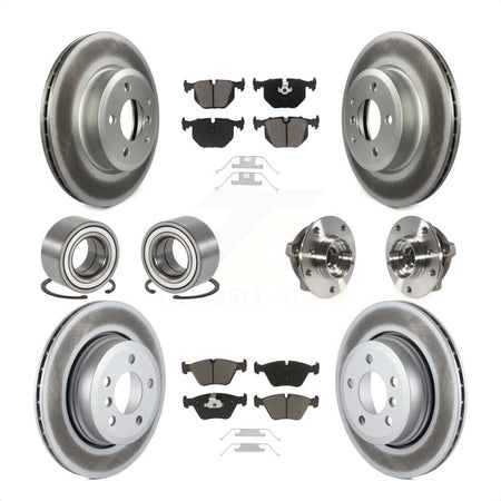 Front Rear Wheel Hub Bearings Assembly Coated Disc Brake Rotors And Ceramic Pads Shoes Kit (10Pc) For 2010 BMW X3 KBB-121630 by Transit Auto