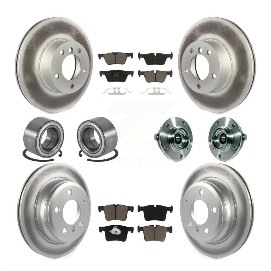 Front Rear Wheel Hub Bearings Assembly Coated Disc Brake Rotors And Ceramic Pads Shoes Kit (10Pc) For BMW 328i xDrive 320i 428i Gran Coupe 328d GT KBB-121721 by Transit Auto