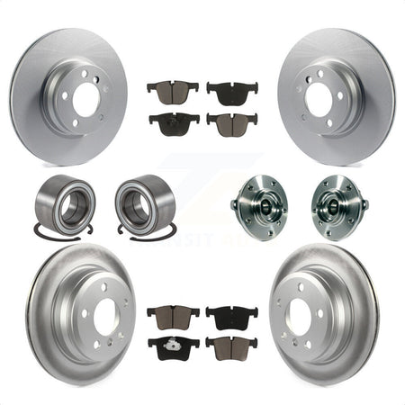Front Rear Wheel Hub Bearings Assembly Coated Disc Brake Rotors And Ceramic Pads Shoes Kit (10Pc) For 2016 BMW 428i xDrive Without Blue Painted Calipers With M Sport Package KBB-121730 by Transit Auto