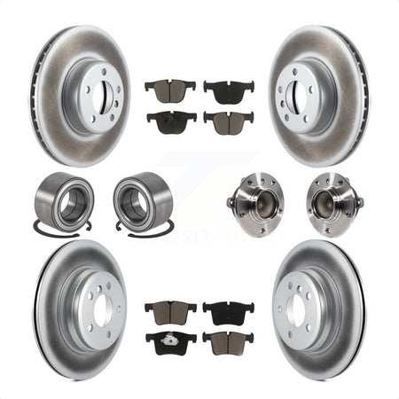 Front Rear Wheel Hub Bearings Assembly Coated Disc Brake Rotors And Ceramic Pads Shoes Kit (10Pc) For BMW 435i 335i Gran Coupe Without Blue Painted Calipers KBB-121732 by Transit Auto