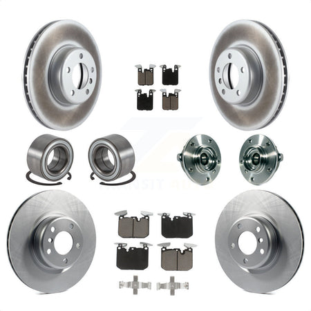 Front Rear Wheel Hub Bearings Assembly Coated Disc Brake Rotors And Ceramic Pads Shoes Kit (10Pc) For 2015-2016 BMW 228i xDrive With Blue Painted Calipers KBB-121742 by Transit Auto