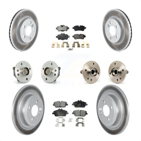 Front Rear Hub Bearings Assembly Coated Disc Brake Rotors And Semi-Metallic Pads Kit (10Pc) For Mini Cooper With 280mm Diameter Rotor 5 Lug Wheels KBB-121781 by Transit Auto