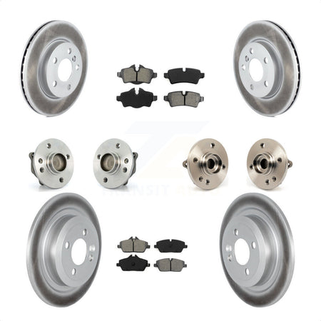 Front Rear Hub Bearings Assembly Coated Disc Brake Rotors And Semi-Metallic Pads Kit (10Pc) For Mini Cooper With 5 Lug Wheels 280mm Diameter Rotor KBB-121819 by Transit Auto