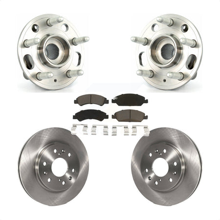 Front Hub Bearing Assembly With Disc Brake Rotors And Ceramic Pads Kit For Cadillac XTS 6 Lug Wheels Heavy Duty Brakes KBB-121957 by Transit Auto