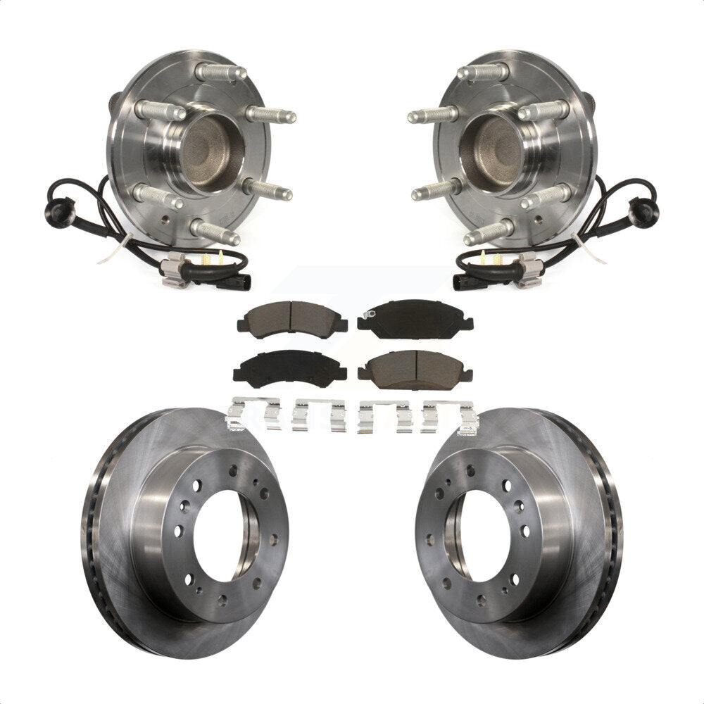 Front Hub Bearing Assembly With Disc Brake Rotors And Ceramic Pads Kit For 2018-2019 Chevrolet Suburban RWD 8 Lug Wheels KBB-121963 by Transit Auto