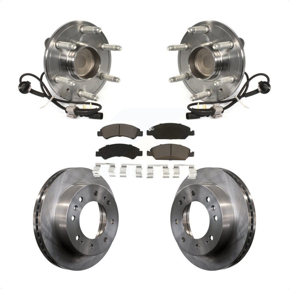 Front Hub Bearing Assembly With Disc Brake Rotors And Ceramic Pads Kit For 2018-2019 Chevrolet Suburban RWD 8 Lug Wheels KBB-121963 by Transit Auto