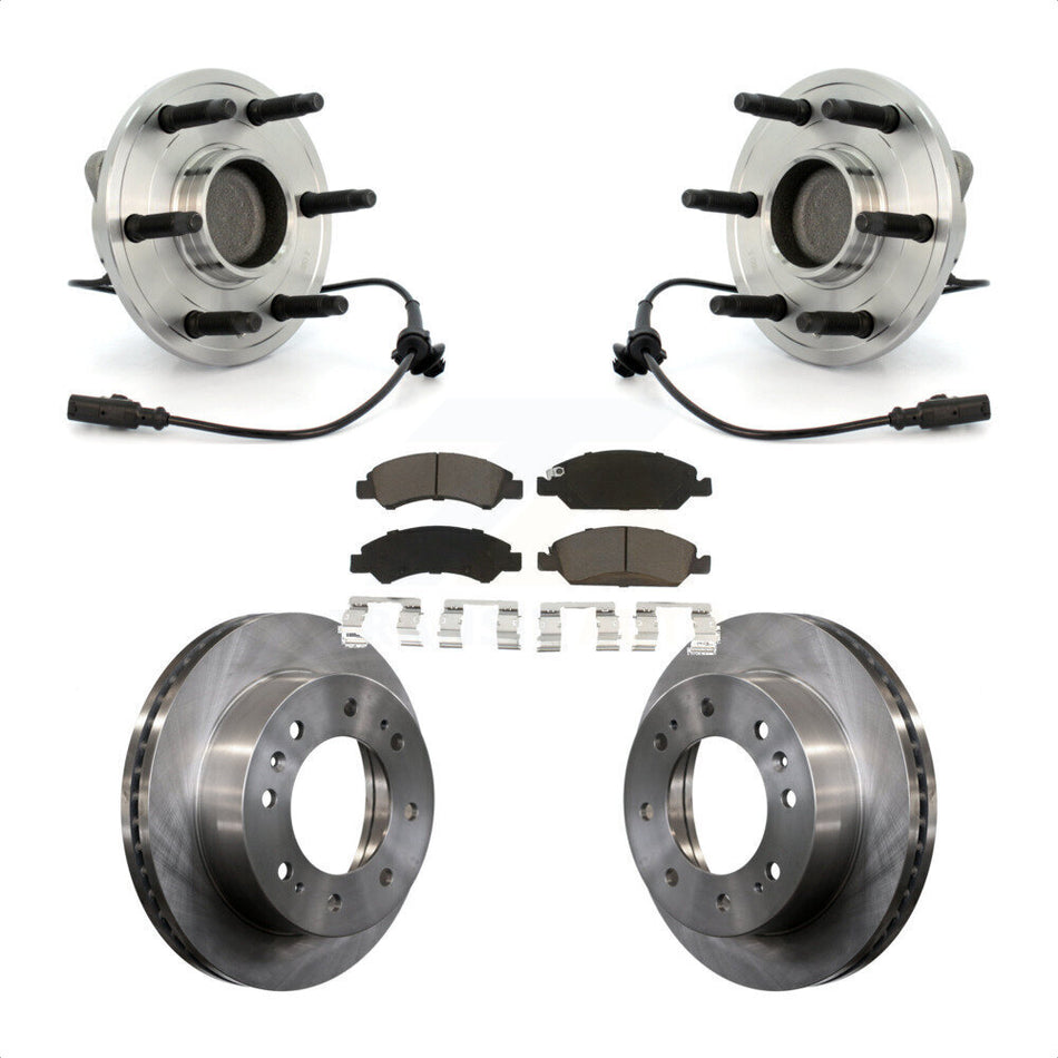Front Hub Bearing Assembly With Disc Brake Rotors And Ceramic Pads Kit For 2011 Chevrolet Silverado 1500 Hybrid with RWD KBB-121967 by Transit Auto