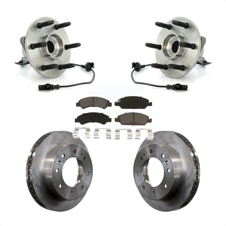 Front Hub Bearing Assembly With Disc Brake Rotors And Ceramic Pads Kit For 2011 Chevrolet Silverado 1500 Hybrid with 4WD KBB-121968 by Transit Auto