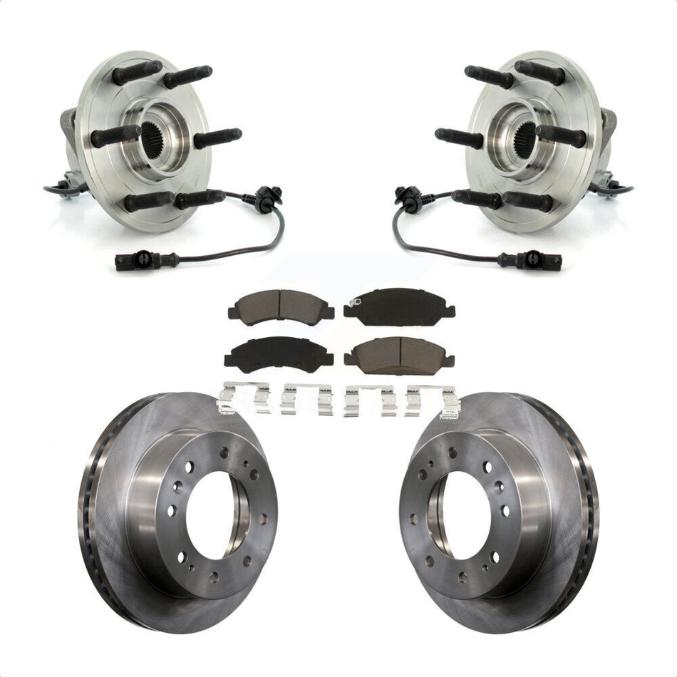 Front Hub Bearing Assembly With Disc Brake Rotors And Ceramic Pads Kit For 2011 Chevrolet Silverado 1500 Hybrid with 4WD KBB-121968 by Transit Auto