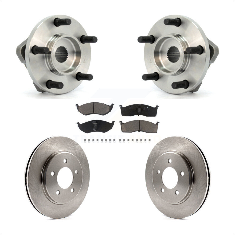 Front Hub Bearing Assembly With Disc Brake Rotors And Ceramic Pads Kit For Dodge Grand Caravan Chrysler Town & Country Plymouth Voyager Prowler KBB-121996 by Transit Auto
