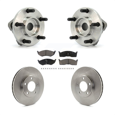 Front Hub Bearing Assembly With Disc Brake Rotors And Ceramic Pads Kit For 1996-1996 Dodge Grand Caravan Plymouth Chrysler Town & Country Voyager 15" Factory Wheels KBB-121998 by Transit Auto