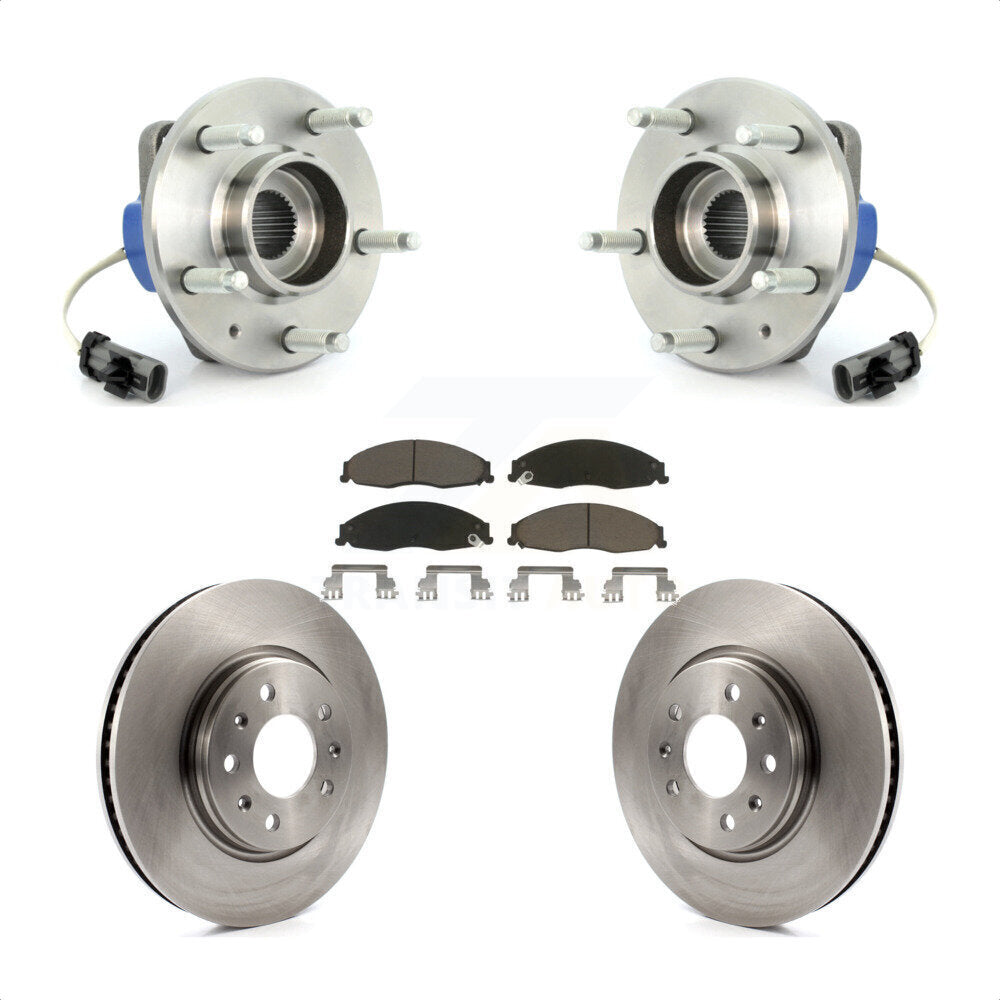 Front Hub Bearing Assembly With Disc Brake Rotors And Ceramic Pads Kit For Cadillac STS AWD KBB-122117 by Transit Auto