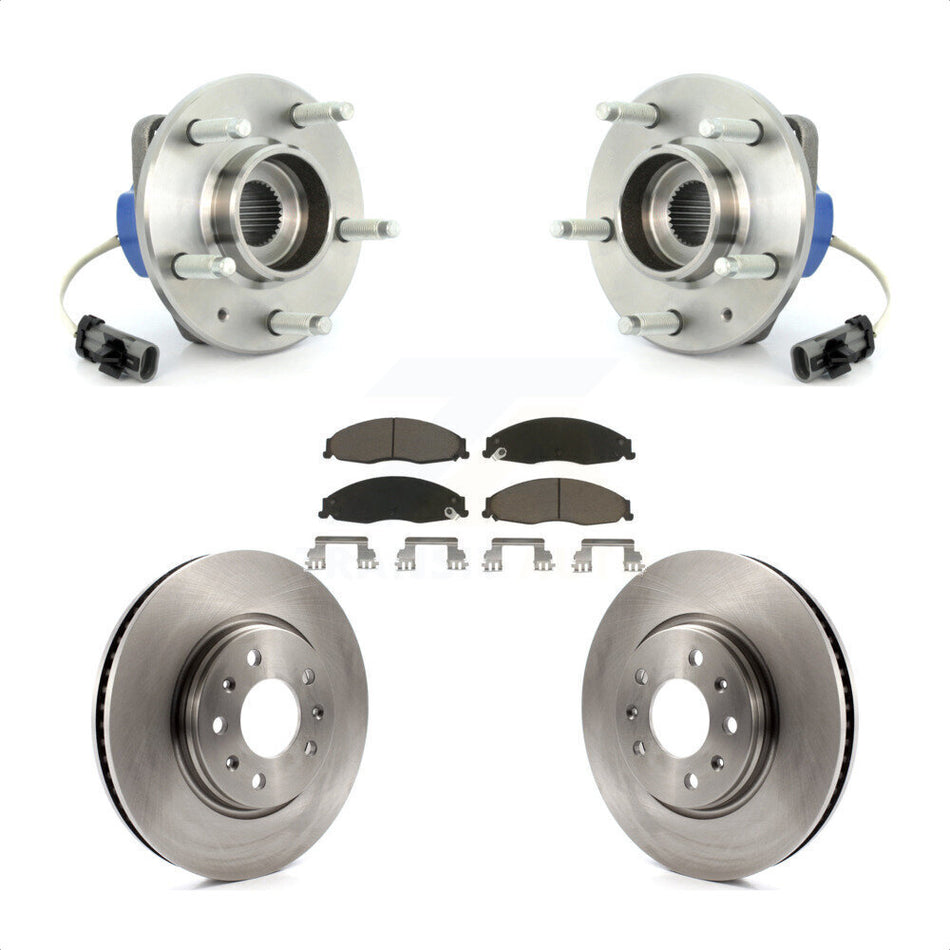 Front Hub Bearing Assembly With Disc Brake Rotors And Ceramic Pads Kit For Cadillac STS AWD KBB-122117 by Transit Auto