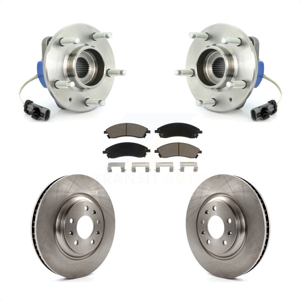 Front Hub Bearing Assembly With Disc Brake Rotors And Ceramic Pads Kit For Cadillac STS AWD KBB-122118 by Transit Auto