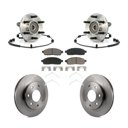 Front Hub Bearing Assembly With Disc Brake Rotors And Ceramic Pads Kit For 2006-2008 Lincoln Mark LT 4WD 7 Lug Wheels KBB-122144 by Transit Auto