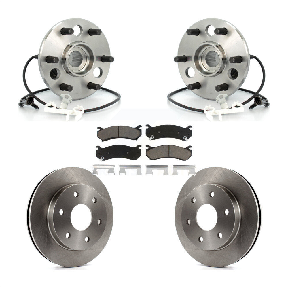 Front Hub Bearing Assembly With Disc Brake Rotors And Ceramic Pads Kit For 2000 Chevrolet Tahoe Z71 with 4WD Rear Brakes KBB-122169 by Transit Auto
