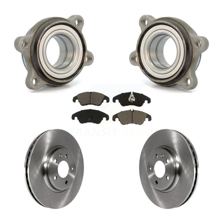 Front Hub Bearing Assembly With Disc Brake Rotors And Ceramic Pads Kit For 2009 Audi A4 Sedan 85mm Pilot Diameter KBB-122185 by Transit Auto