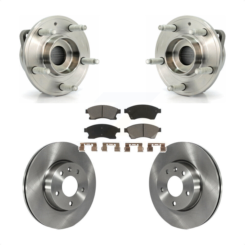 Front Hub Bearing Assembly With Disc Brake Rotors And Ceramic Pads Kit For Cadillac ATS 300mm Diameter Rotor KBB-122219 by Transit Auto