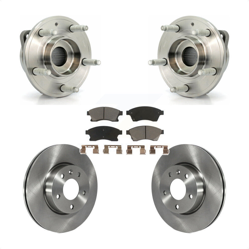 Front Hub Bearing Assembly With Disc Brake Rotors And Ceramic Pads Kit For Cadillac ATS 300mm Diameter Rotor KBB-122219 by Transit Auto