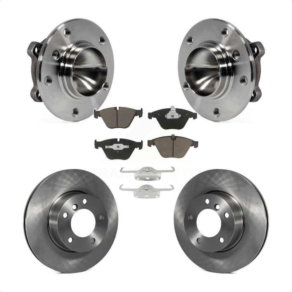 Front Hub Bearing Assembly With Disc Brake Rotors And Ceramic Pads Kit For 2007 BMW 323i 312mm Diameter Rotor KBB-122301 by Transit Auto