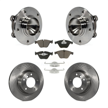 Front Hub Bearing Assembly With Disc Brake Rotors And Ceramic Pads Kit For 2007 BMW 323i 312mm Diameter Rotor KBB-122301 by Transit Auto