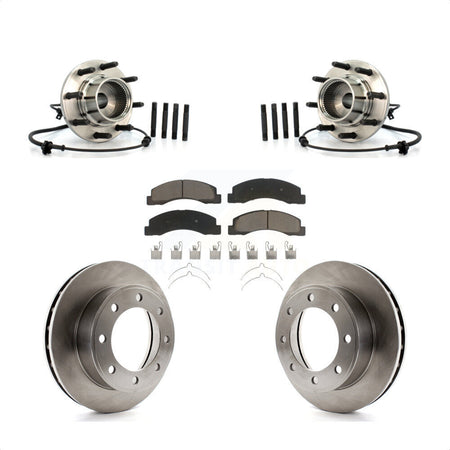 Front Hub Bearing Assembly With Disc Brake Rotors And Ceramic Pads Kit For 2000 Ford Excursion 4WD To 03 22 99 KBB-122356 by Transit Auto