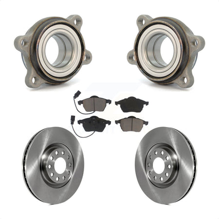 Front Hub Bearing Assembly With Disc Brake Rotors And Ceramic Pads Kit For 2000 Audi A6 Quattro 320mm Diameter Rotor KBB-122364 by Transit Auto