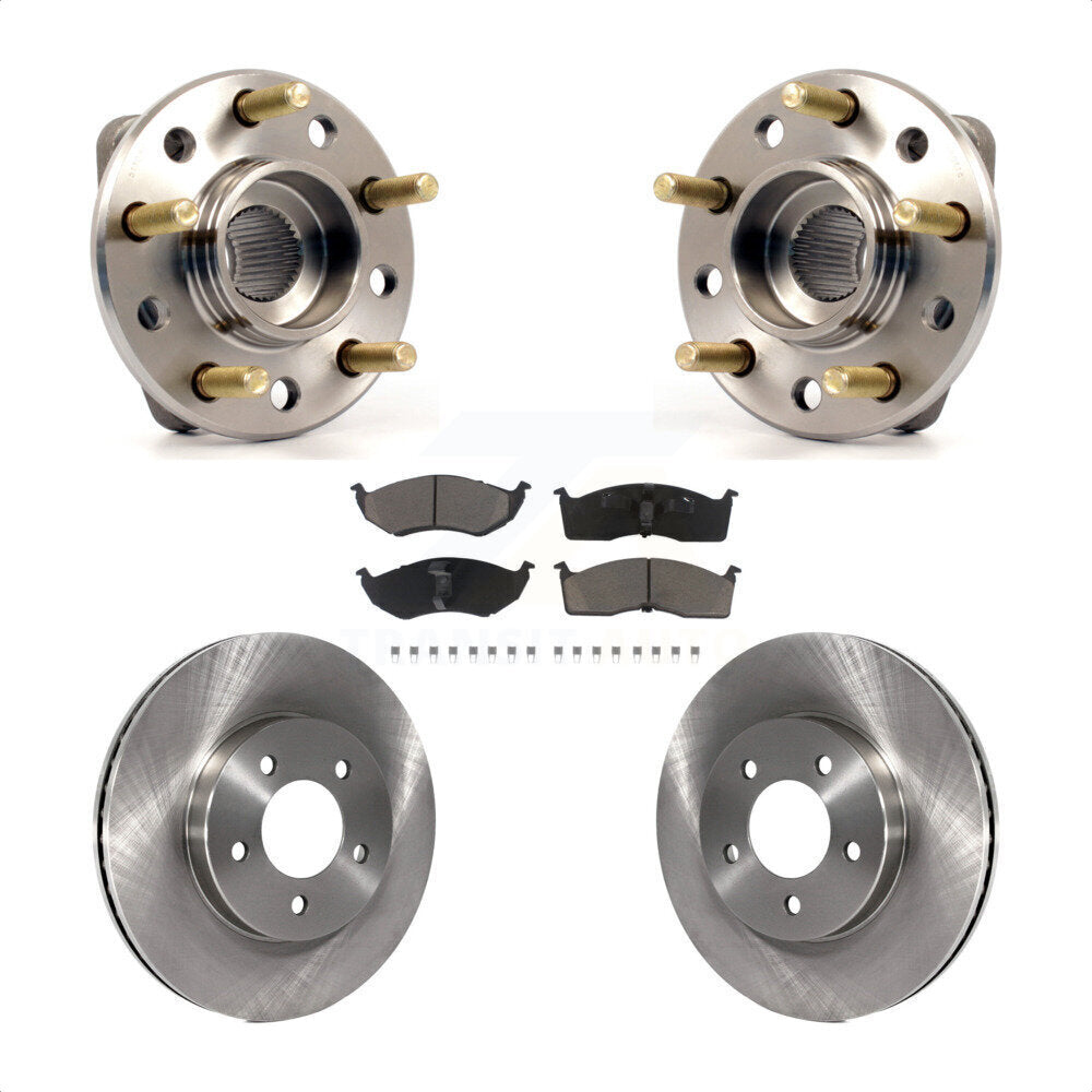 Front Hub Bearing Assembly With Disc Brake Rotors And Ceramic Pads Kit For Chrysler Dodge Intrepid 300M Concorde LHS KBB-122369 by Transit Auto