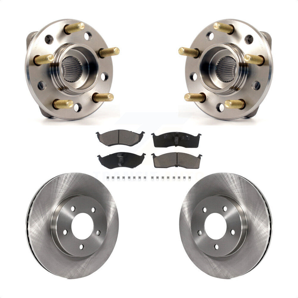 Front Hub Bearing Assembly With Disc Brake Rotors And Ceramic Pads Kit For Chrysler Dodge Intrepid 300M Concorde LHS KBB-122369 by Transit Auto