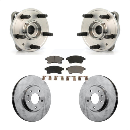 Front Hub Bearing Assembly With Disc Brake Rotors And Ceramic Pads Kit For 2014-2015 Chevrolet Cruze DIESEL engine 15" Factory Wheels KBB-122405 by Transit Auto