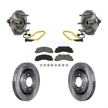 Front Hub Bearing Assembly With Disc Brake Rotors And Ceramic Pads Kit For 2018-2020 Ford F-150 Limited Platinum SSV XL XLT King Ranch Lariat with 4WD KBB-122476 by Transit Auto