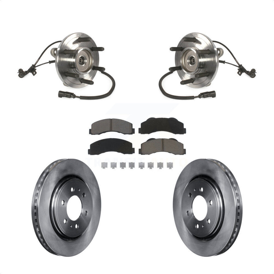 Front Hub Bearing Assembly With Disc Brake Rotors And Ceramic Pads Kit For Ford F-150 Expedition Lincoln Navigator KBB-122477 by Transit Auto