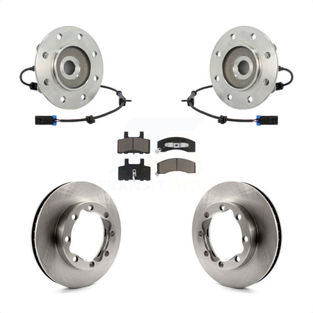 Front Hub Bearing Assembly With Disc Brake Rotors And Ceramic Pads Kit For 1995-1995 Chevrolet K2500 GMC K3500 Suburban KBB-122520 by Transit Auto