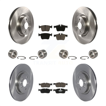 Front Rear Wheel Bearings Disc Brake Rotors And Ceramic Pads Kit (10Pc) For 2018 Land Rover Discovery Sport With 325mm Diameter Rotor Vented KBB-122589 by Transit Auto