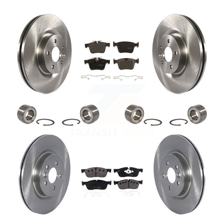 Front Rear Wheel Bearings Disc Brake Rotors And Semi-Metallic Pads Kit (10Pc) For 2018 Land Rover Discovery Sport With Vented 325mm Diameter Rotor KBB-122593 by Transit Auto