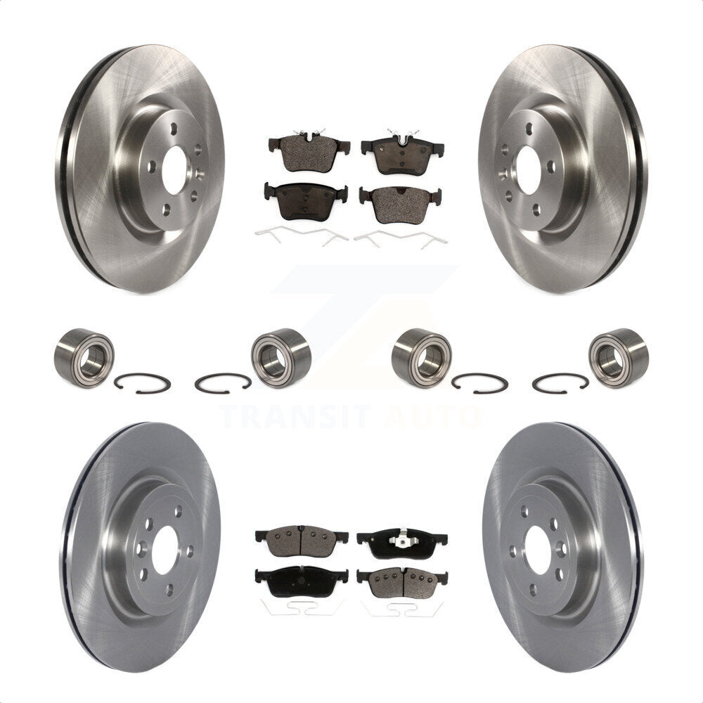 Front Rear Wheel Bearings Disc Brake Rotors And Ceramic Pads Kit (10Pc) For 2018 Land Rover Discovery Sport With Vented 325mm Diameter Rotor KBB-122599 by Transit Auto